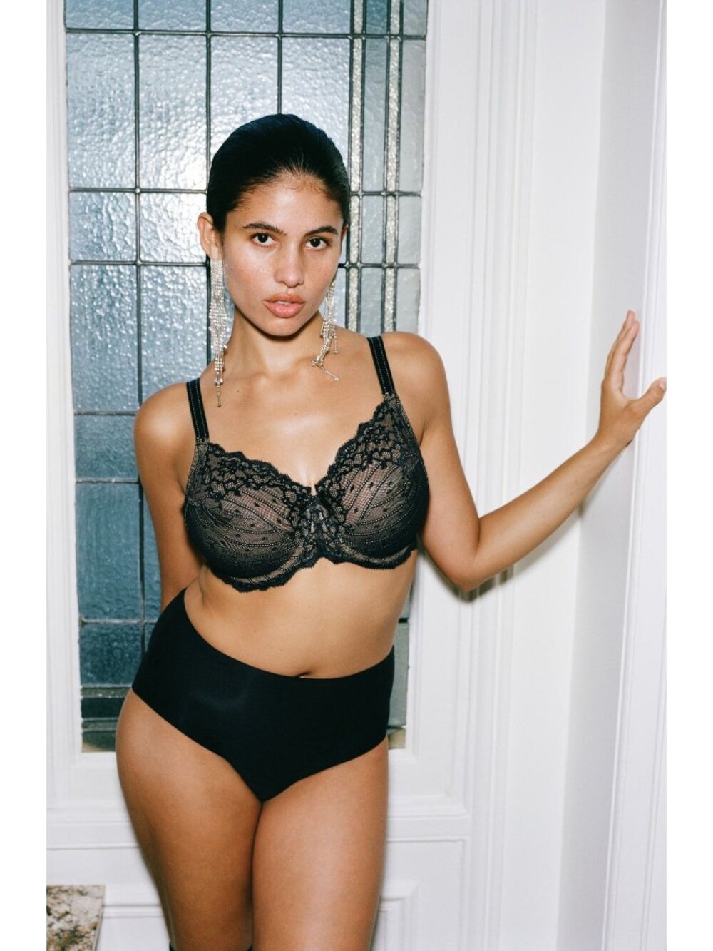 🆕CHANTELLE Rive Gauche Full Coverage Underwire Bra 38DDDD Black #3281